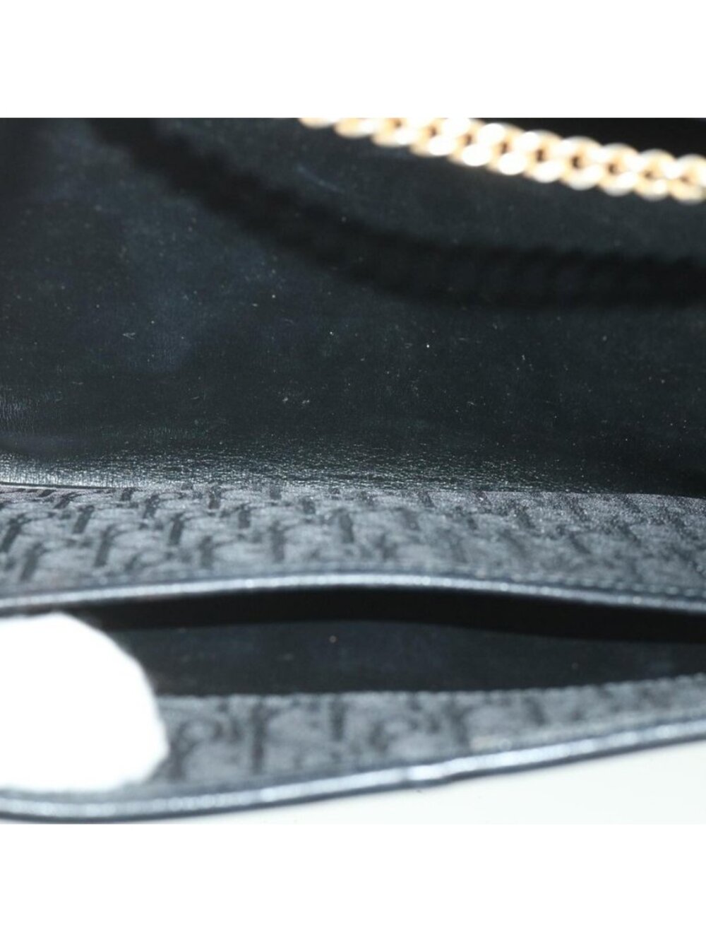 Authentic Christian Dior Trotter Canvas Chain Shoulder Bag Black - Picture 4 of 16